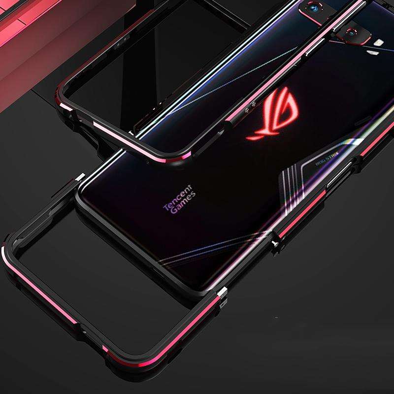 For ASUS ROG Phone 3 ZS661KS Aluminum Alloy Shockproof Protective Bumper Frame(Black Blue)