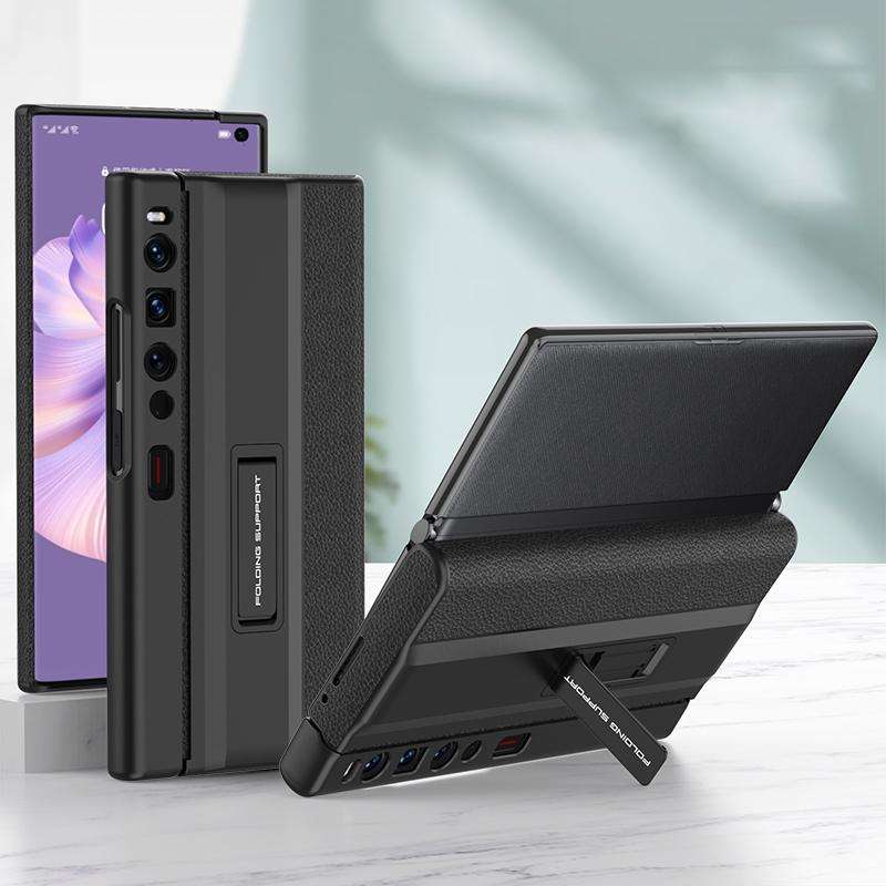 For Huawei Mate Xs 2 GKK Full Coverage Folding Leather Phone Case with Holder(Black)