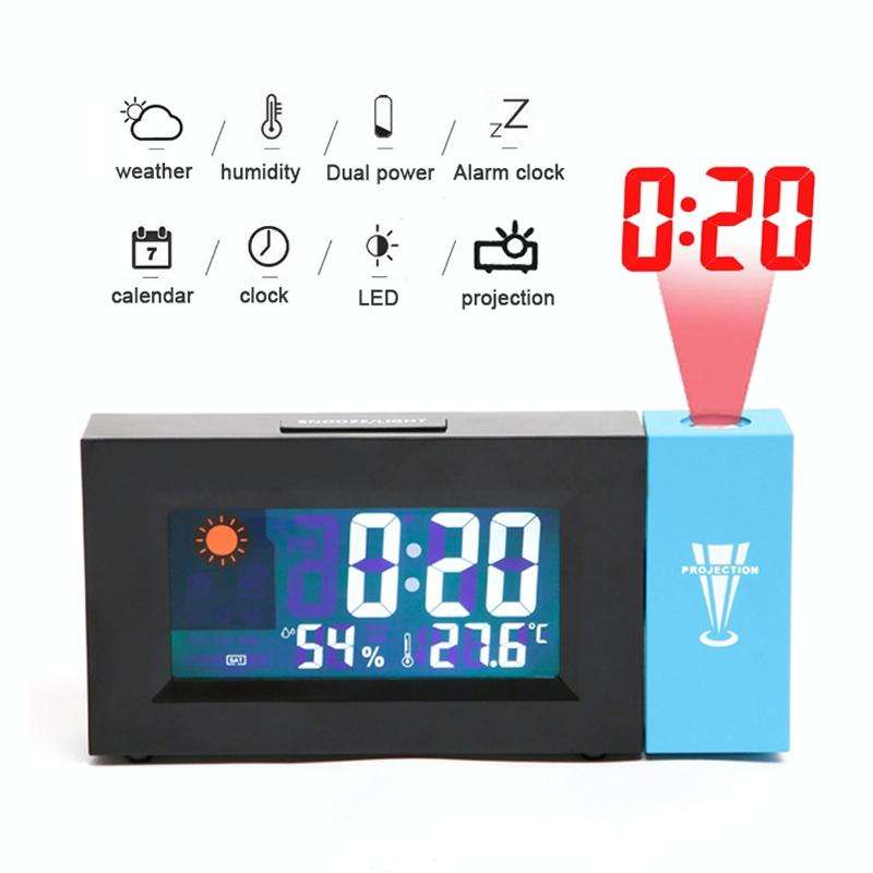 8290 Electronic Colour Screen Weather Clock Weather Forecast Projection Clock Rotatable Digital C...