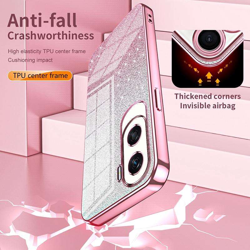 For Honor 90 Gradient Glitter Powder Electroplated Phone Case(Pink)