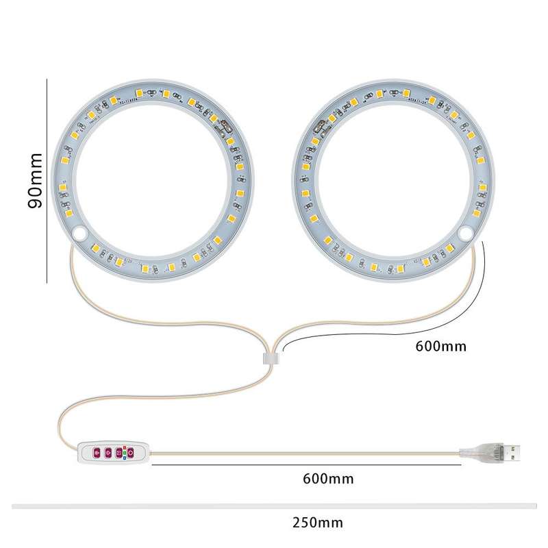 LED Plant Growth Lamp Full Spectroscopy Intelligent Timing Indoor Fill Light Ring Plant Lamp, Pow...