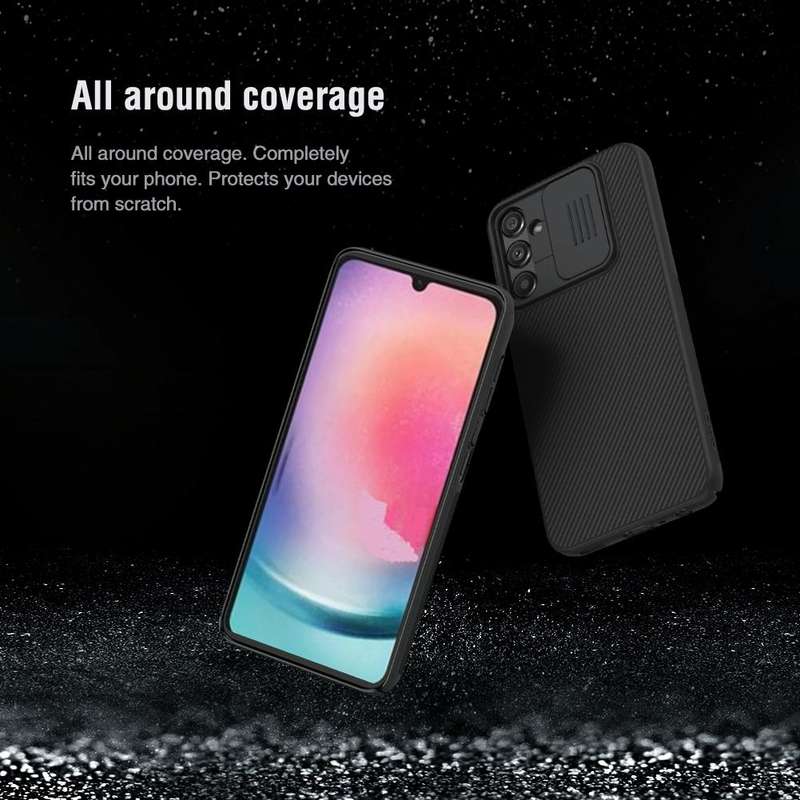 For Samsung Galaxy A24 4G NILLKIN Black Mirror Series Camshield PC Phone Case(Black)