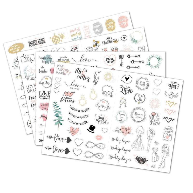 230 PCS Wedding Planning Stickers Engagement Planning Sticker Pack(4 sheets / set)