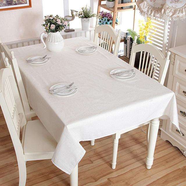 Linen Cotton Thicken Tablecloth Hem Splice Washable Coffee Dinner Table Cloth for Wedding Banquet...