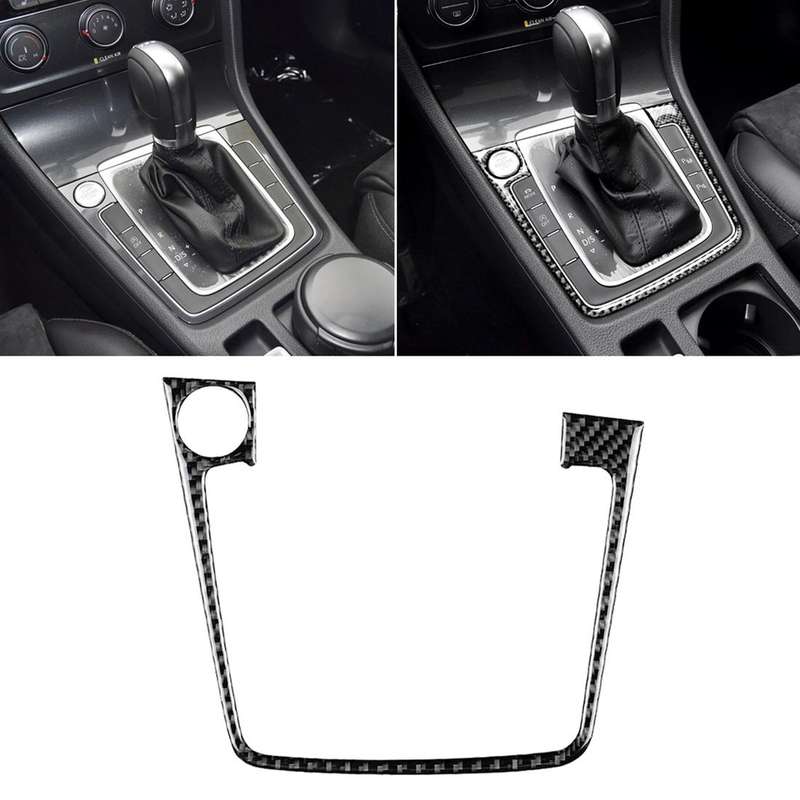 Car Carbon Fiber Gear Position Panel Frame Decorative Sticker for Volkswagen Golf 7 2013-2017, wi...