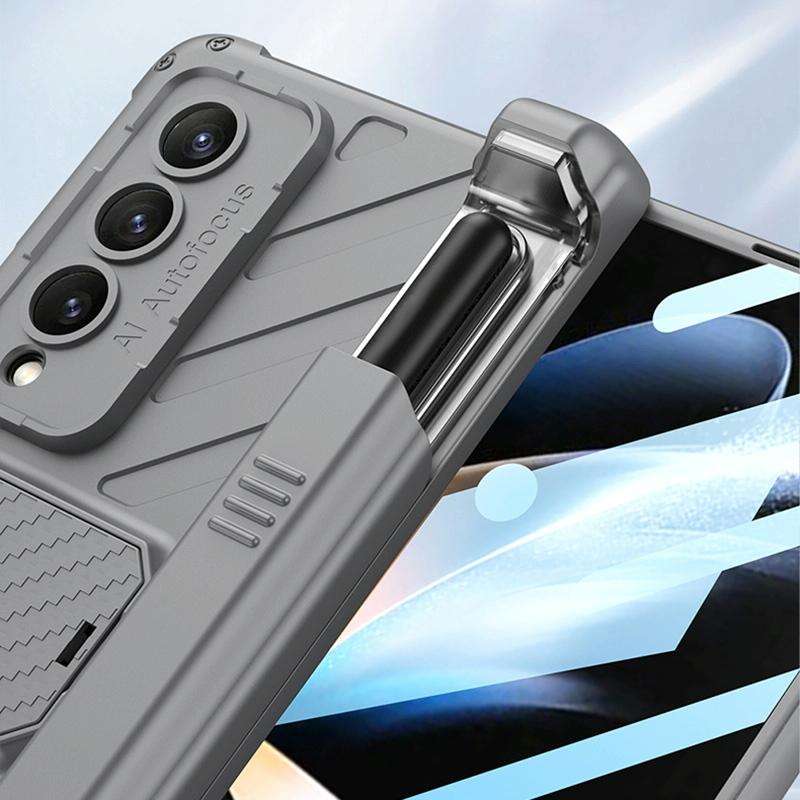 For Samsung Galaxy Z Fold4 GKK Integrated Magnetic Armor Flip Phone Case With Pen Box(Champagne G...