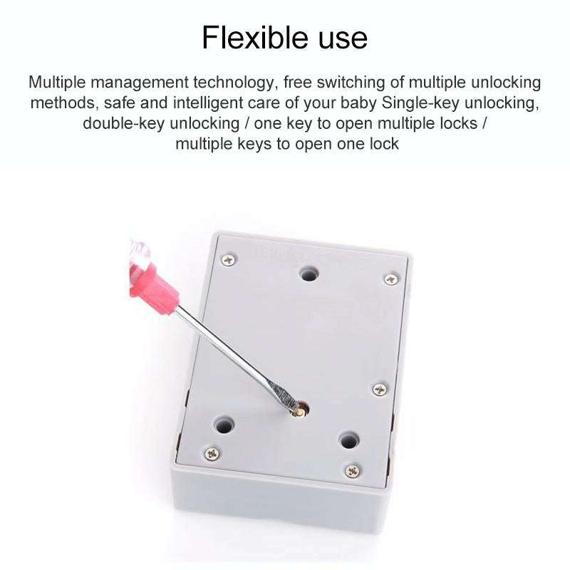 T3 ABS Magnetic Card Induction Lock Invisible Bilateral Open Cabinet Door Lock (Grey)