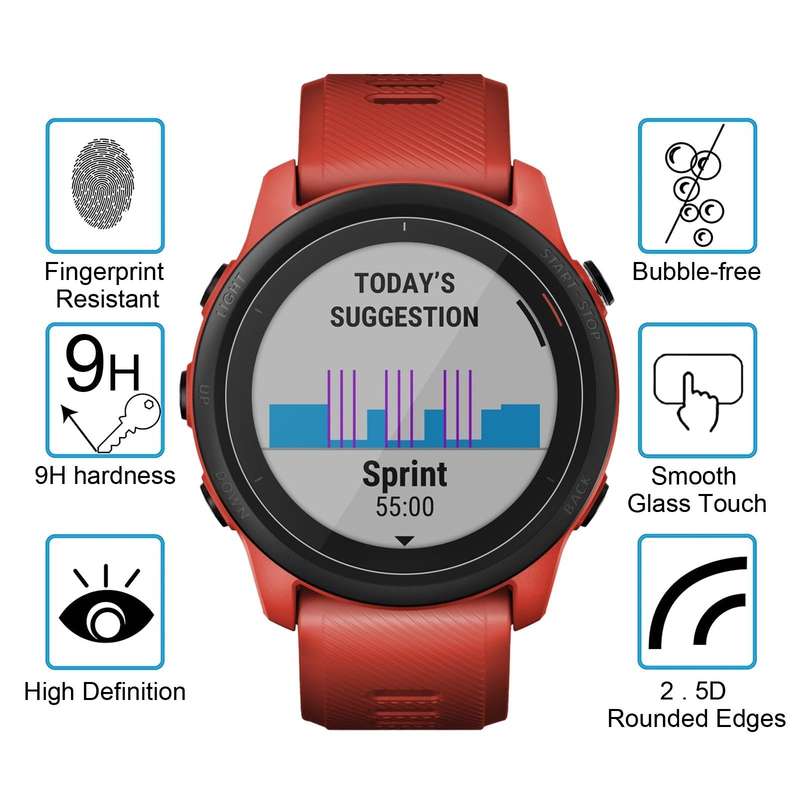 For Garmin Forerunner 745 0.26mm 2.5D 9H Tempered Glass Film Screen Protector