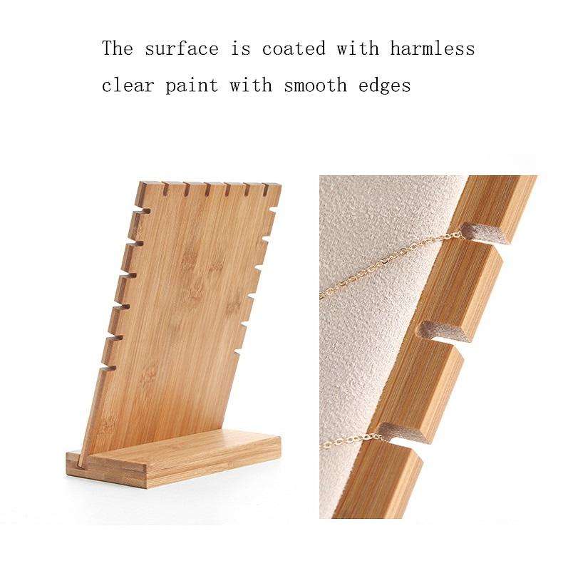 Bamboo Wood Detachable Jewelry Storage Display Stand(Black)