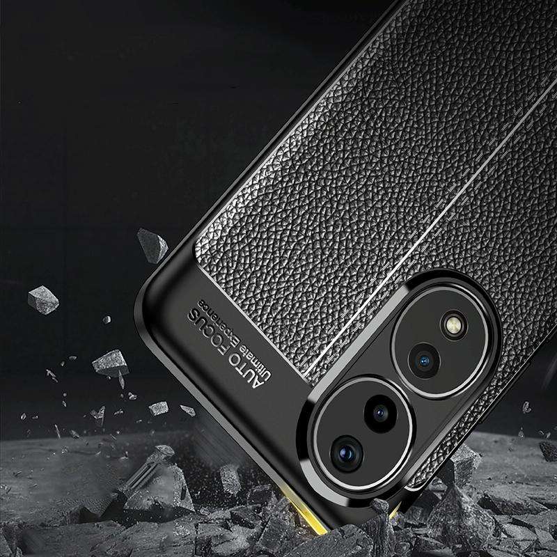 For Honor 90 Pro Litchi Texture Shockproof TPU Phone Case(Black)