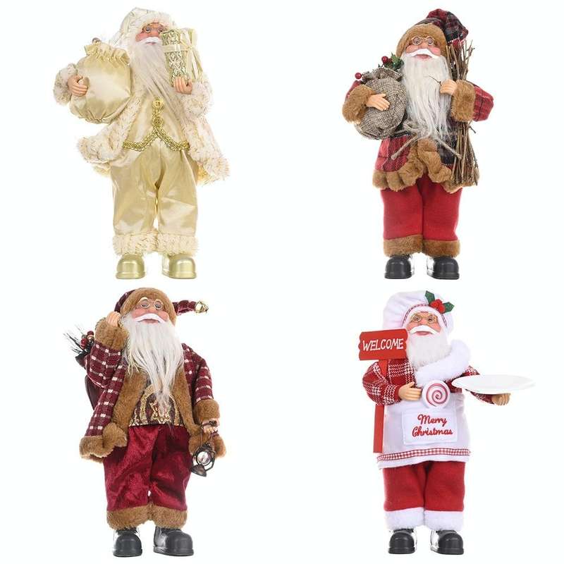 Christmas Decoration Standing Santa Claus Doll Christmas Backpack Old Man Doll Ornaments, Specifi...