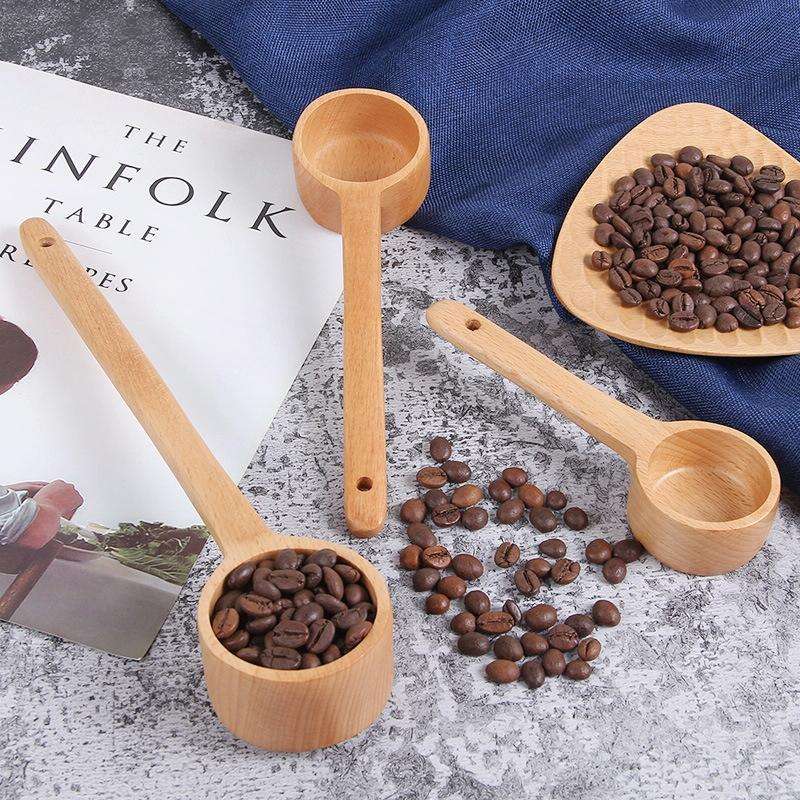 Long-Handled Wooden Spoon Seasoning Spoon Dessert Coffee Milk Tea Spoon Small
