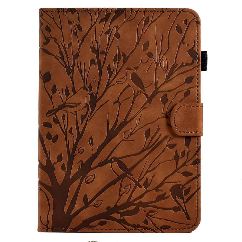 For Amazon Kindle 11th 2022 Fortune Tree Pressure Flower PU Tablet Case with Wake-up / Sleep Func...