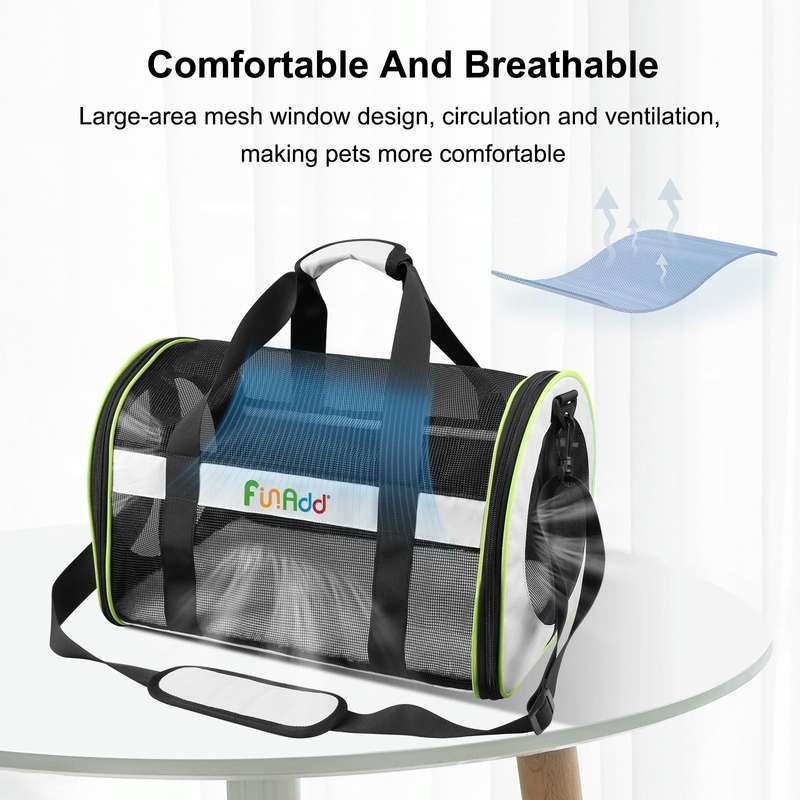 FUNADD Pet Travel Carrier Bag Shoulder Foldable Tote Bag(Grey)