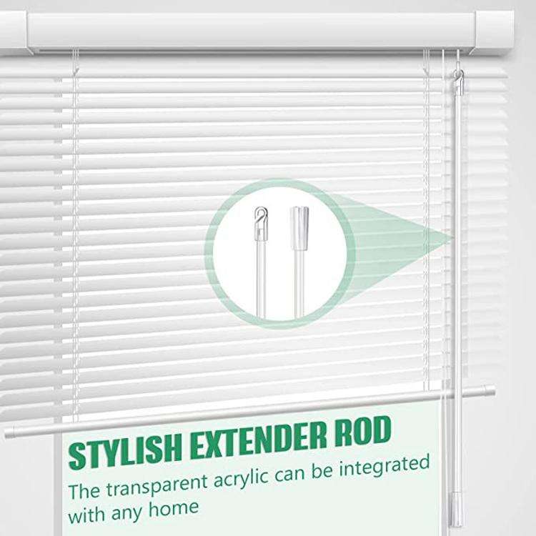 5PCS Blinds Acrylic Transparent Rod Move Light Rod With Hook Handle, Size: 17 Inch