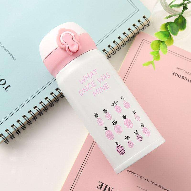 Flamingo Pattern Bouncing Vacuum Flask Mug Travel Stainless Steel Thermos Cup, Capacity:350ml(Pin...