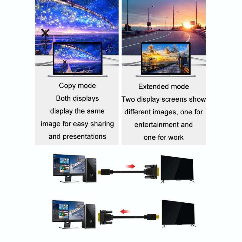 1.5m JINGHUA HDMI To DVI Transfer Cable Graphics Card Computer Monitor HD Cable