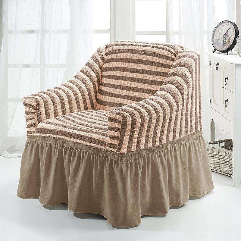 Four Seasons Universal Elastic Full Coverage Skirt Style Sofa Cover, Size: Single S 90-140cm(Two-...