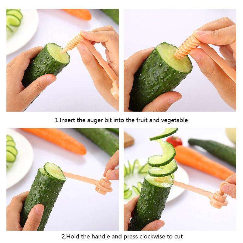 Carrot Spiral Slicer Vegetable Potato Cutter(Blue)