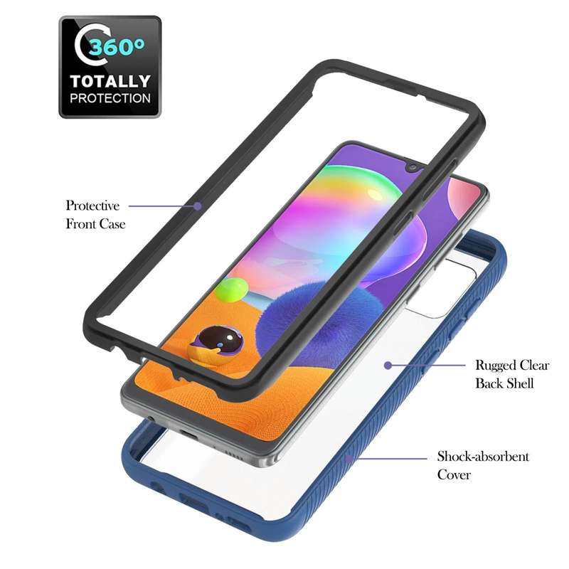 For Samsung Galaxy A31 Starry Sky Solid Color Series Shockproof PC + TPU Protective Case with Rin...