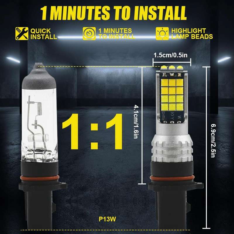 2 PCS V6 P13W DC9-36V 30W 3000LM IP65 Car LED Double Color Fog Light with 30LEDs SMD-2525 Lamp