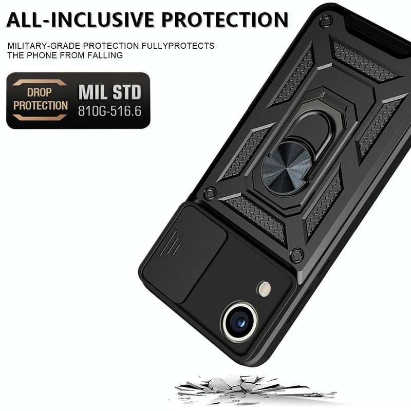 For Samsung Galaxy A03 Core Sliding Camera Cover Design TPU+PC Phone Case(Black)