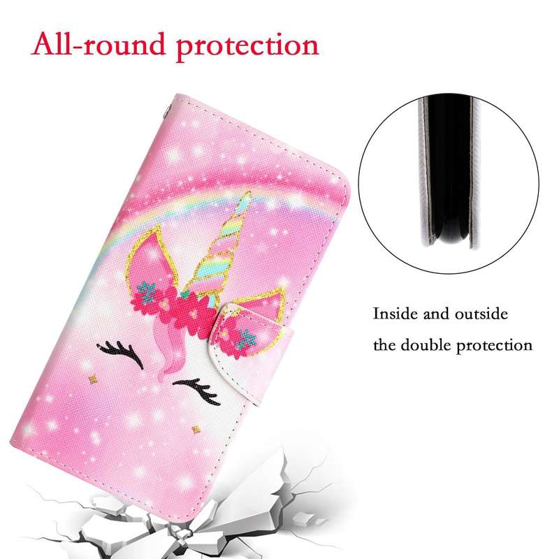 For Samsung Galaxy A03 Core Colored Drawing Leather Phone Case(Unicorn)