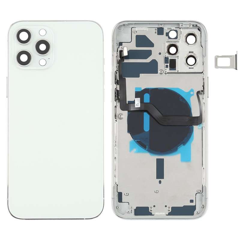 Battery Back Cover (with Side Keys & Card Tray & Power + Volume Flex Cable & Wireless Charging Mo...