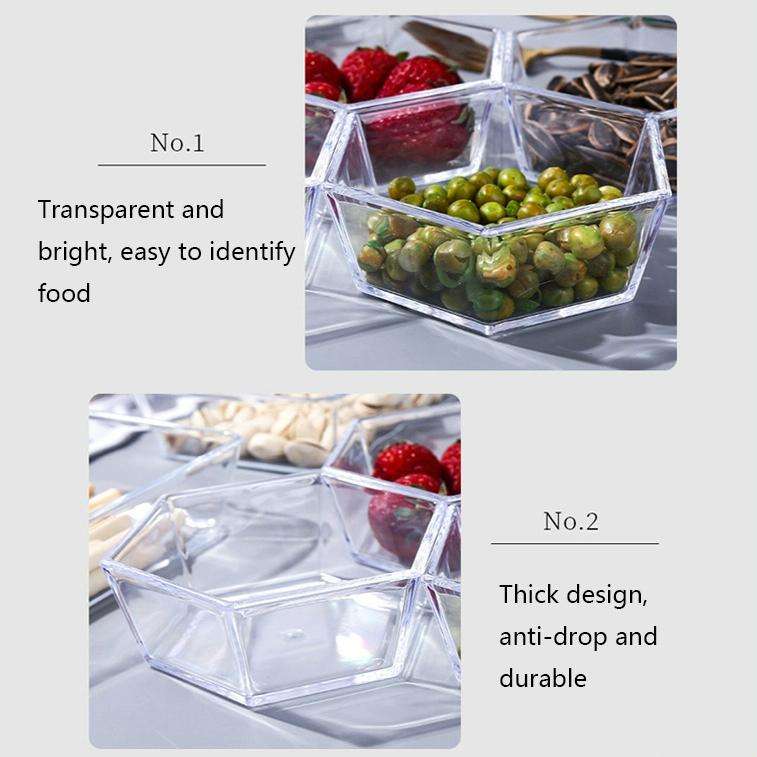 2 PCS Geometric Snack Plate, Style: Quadrilateral (Transparent)