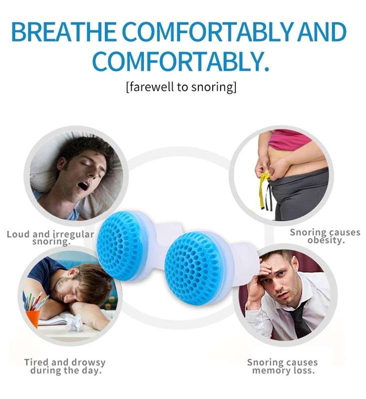 2 PCS 2 in 1 ABS Silicone Anti Snoring Air Purifier(White)