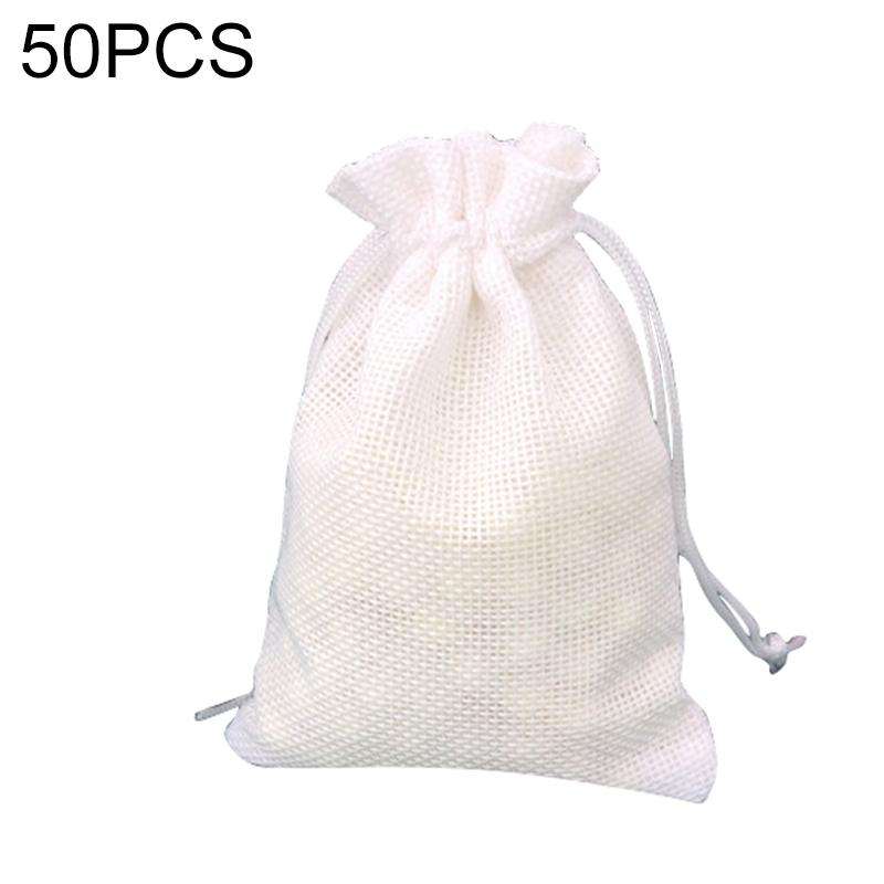 50 PCS Multi size Linen Jute Drawstring Gift Bags Sacks Wedding Birthday Party Favors Drawstring ...