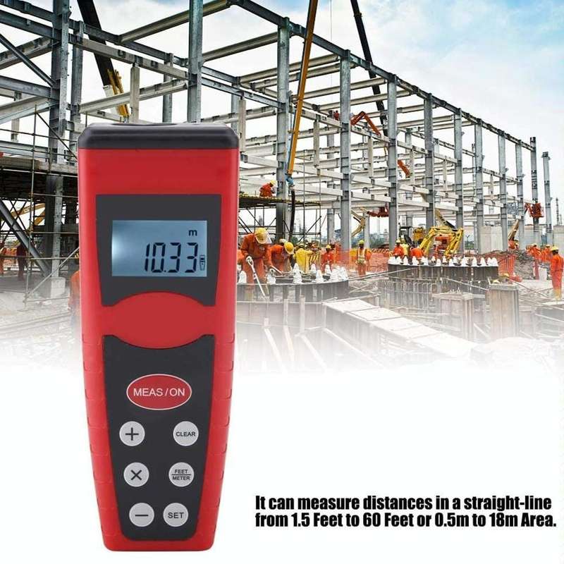 Ultrasonic Distance Measure Measurer with Laser Pointer, Range: 0.5-18m (CP-3000)