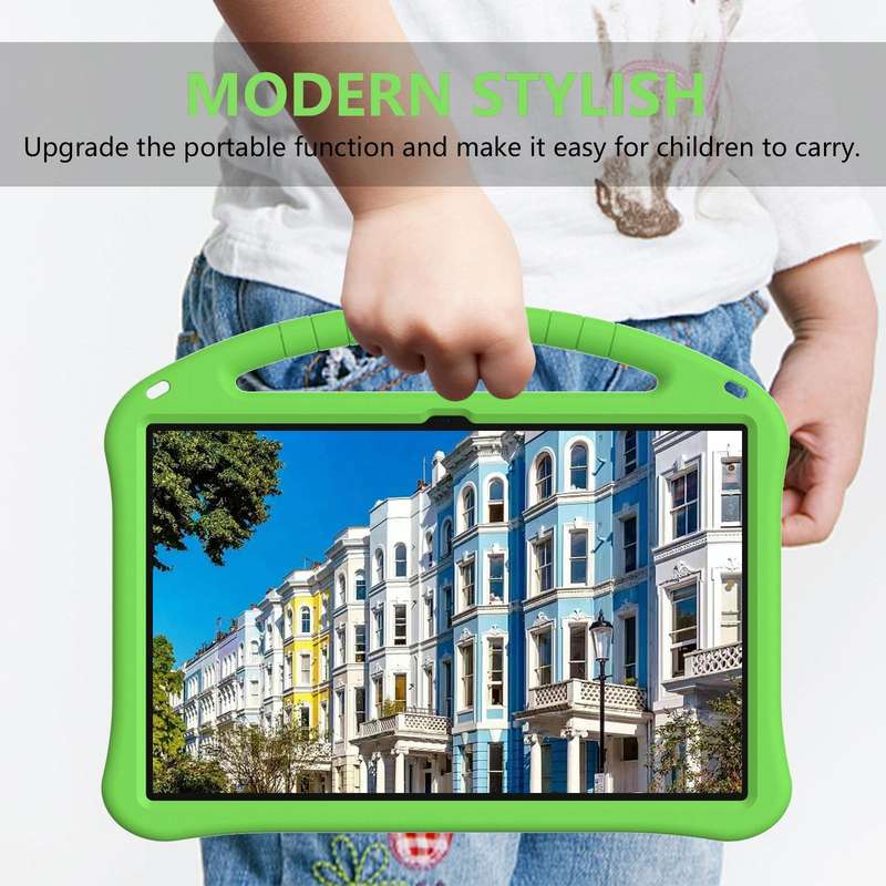 For Samsung Galaxy Tab S9 Ultra EVA Shockproof Tablet Case with Holder(Green)