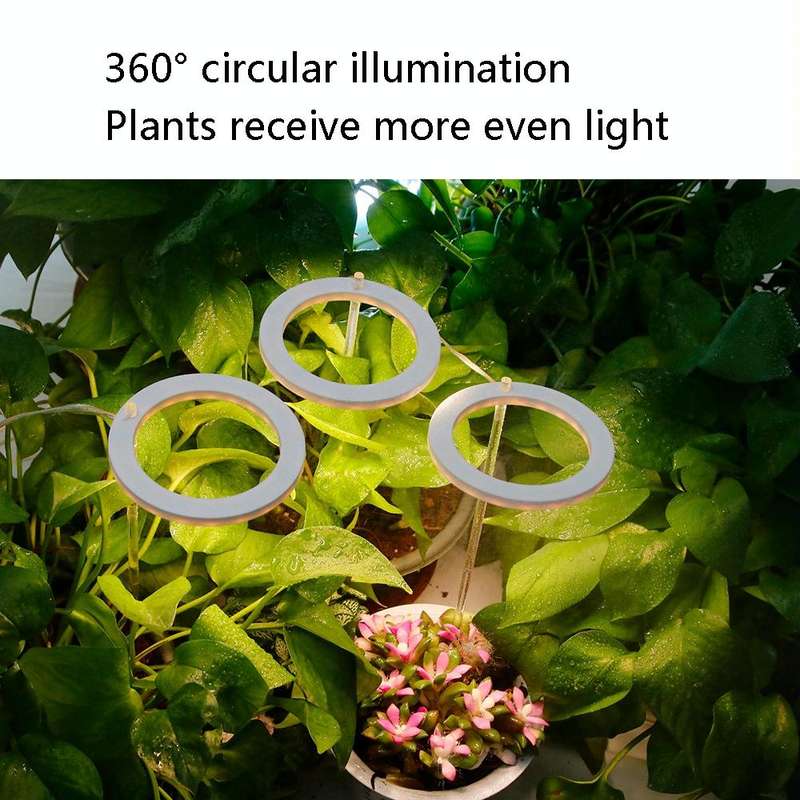 LED Plant Growth Lamp Full Spectroscopy Intelligent Timing Indoor Fill Light Ring Plant Lamp, Pow...