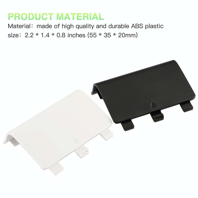 For Xbox One 5pcs Wireless Controller Battery Cover Replacement Battery Doors(Black)