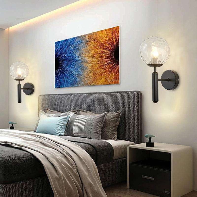 6102 Round Glass LED Wall Light Hotel Bedroom Bedside Living Room, Power source: 5W White Light(C...