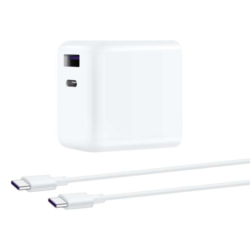 Original Huawei USB + USB-C / Type-C Interface Super Fast Charge GaN Dual Port Charger (Max 65W) ...
