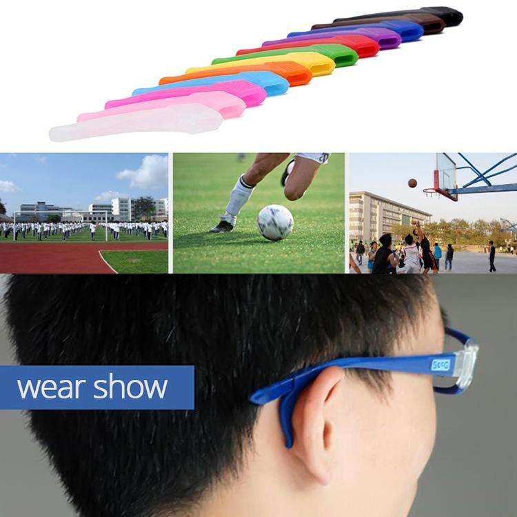 10 Pairs Glasses Non-slip Cover Ear Support Glasses Foot Silicone Non-slip Sleeve(Brown)