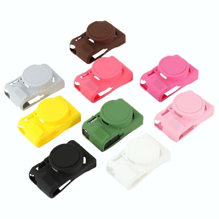 For Canon PowerShot G7 X Mark II / G7X2 Soft Silicone Protective Case with Lens Cover(Grey)
