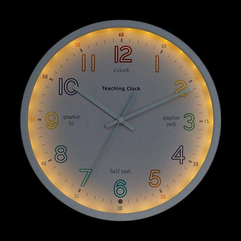 12-Inch Sound-Controlled Night Light Clock(Warm Yellow Light)
