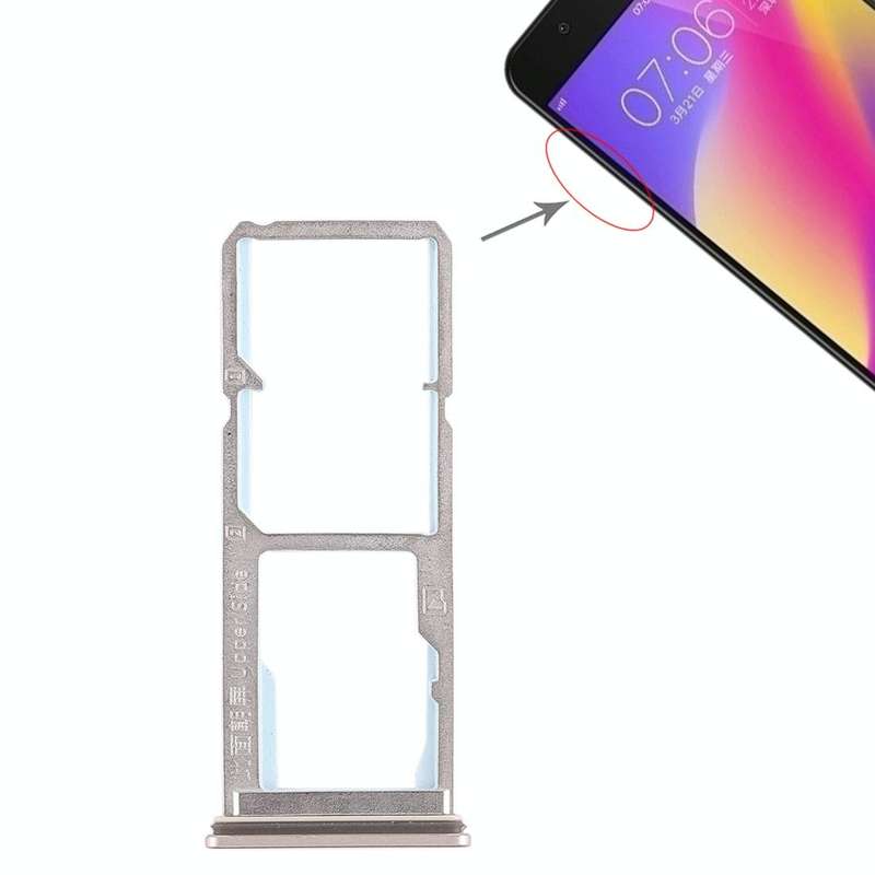 For Vivo Y69 2 x SIM Card Tray + Micro SD Card Tray (Gold)