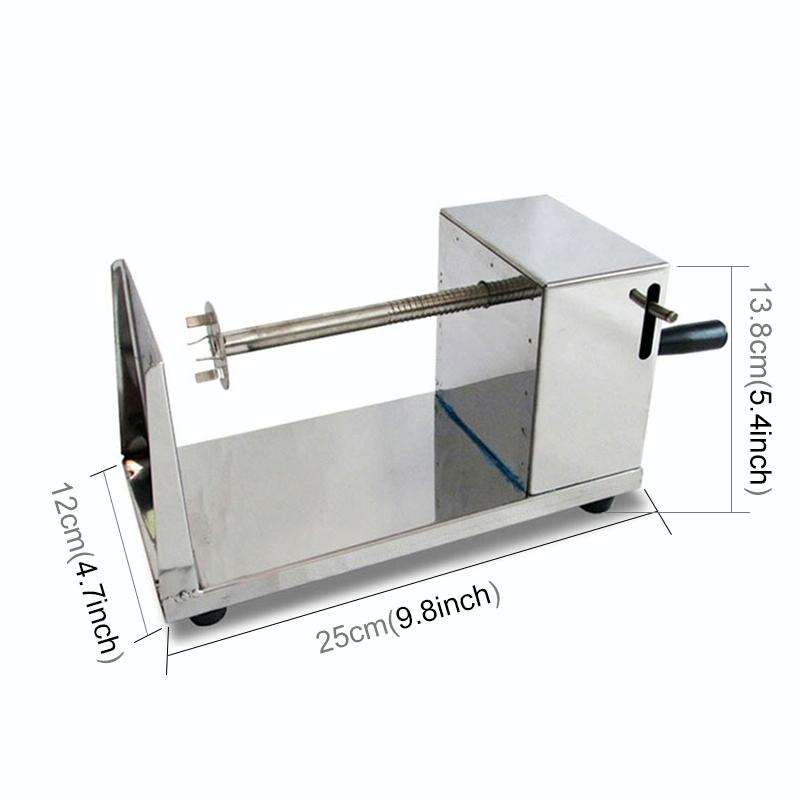 Stainless Steel Manual Spiral Tornado Tower Hand Shake Potato Rotary Chips Twister Slicer Cutter