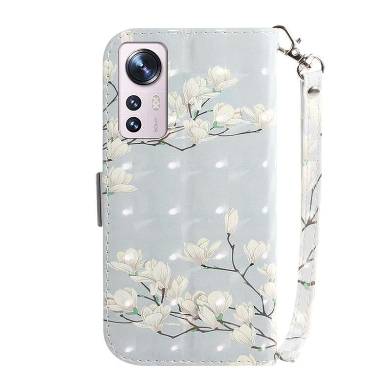 For Xiaomi 12 / 12X 3D Colored Horizontal Flip Leather Phone Case(Magnolia)