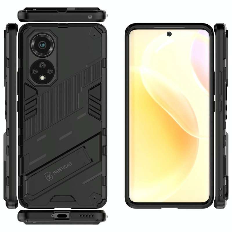 For Huawei nova 9 Punk Armor 2 in 1 PC + TPU Shockproof Case with Invisible Holder(Black)