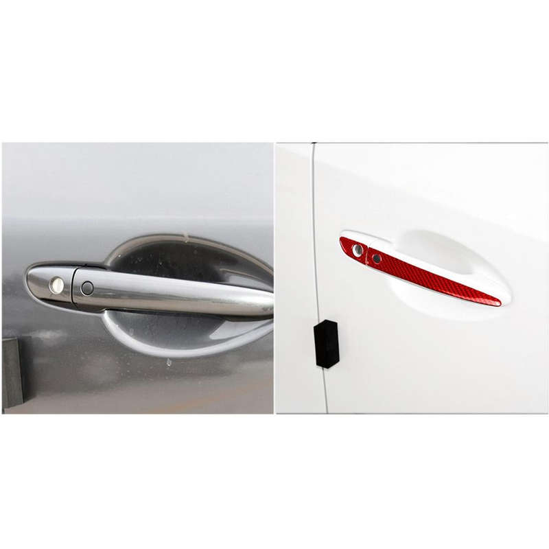 Car Carbon Fiber with Hole Outside Door Handle Decorative Sticker for Mazda CX-5 2017-2018, Right...