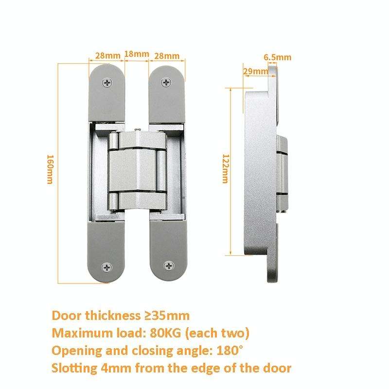 Three-Dimensional Adjustable Cross Hinge Folding Door Concealed Hinge, Specification: No. 3 Dumb ...