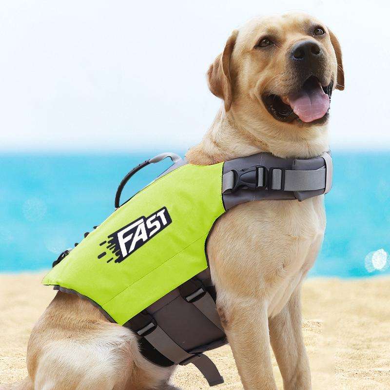 Reflective Printed Pet Dog Life Jacket Swimsuit, Size: S(Fluorescent Green)