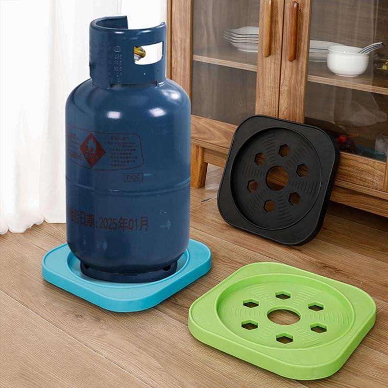 Multifunctional Kitchen Gas Bottle Storage Rack Flower Pot and Bucket Mobile Stand, Spec: Blue St...