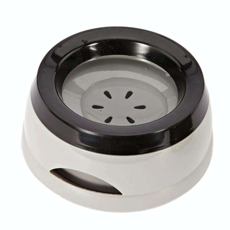Pet Non-wet Mouth Splash-proof Drinking Fountain Dog Anti-overflow Car Bowl(Grandma Ash)