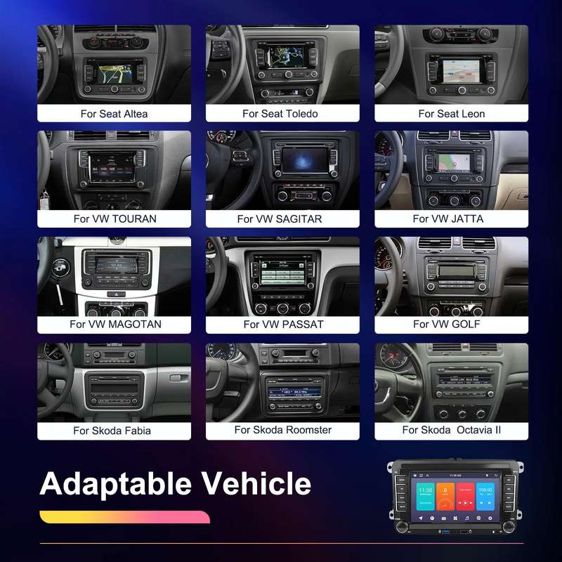 For Volkswagen/Skoda 1+32G Player Large Screen Carplay Android Navigation Reversing Camera Integr...